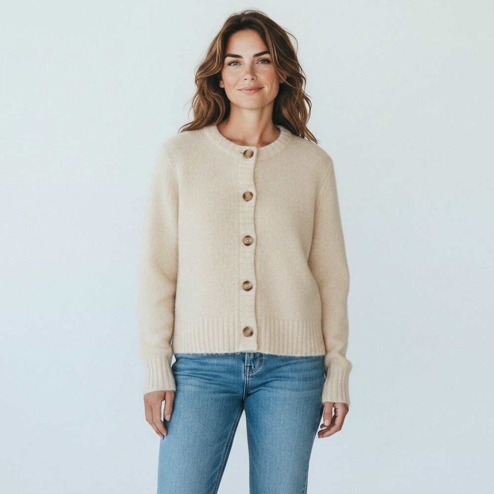 & Other Stories Paris Atelier Wool Alpaca Blend Cardigan Sweater Cream Beige XS